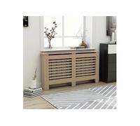 vidaXL Cache-radiateur en MDF - Brun - 152x19x81 cm - Rangement pour livres et ornements