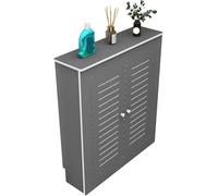 Cache-radiateur en Panneau de Fibres Heating Cabinet Shelf Radiator Cover with 2 Doors Storage Multiple Sizes(80x90x20cm)