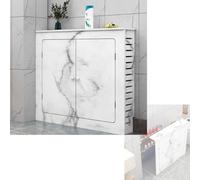 Cache-radiateur en plastique PVC épais avec 2 portes 3 côtés/4 côtés pour armoire chauffante décorative 80 x 80 cm