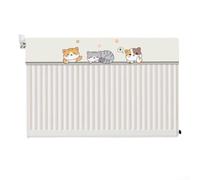 Cache-radiateur en tissu avec motif chat, bouclier décoratif et protection anti-poussière pour unités de chauffage domestiques, matériau respirant permettant la dissipation de la chaleur (100 cm)