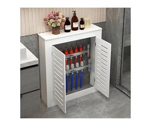 Cache-radiateur et armoire chauffante avec double porte - Armoire murale ventilée décorative pour salon, chambre, salle de bain, cuisine