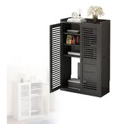 Cache-radiateur et Armoire de Rangement pour Routeur WiFi,Multiprise Et Organiseur Gestion des Câbles,Boîtier Modem sur Pied Bureau À Domicile avec Ventilation Cordon,Noir,23.2" W×9.8" D×38.1" H