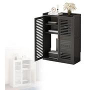 Cache-radiateur et Armoire de Rangement pour Routeur WiFi,Multiprise Et Organiseur Gestion des Câbles,Boîtier Modem sur Pied Bureau À Domicile avec Ventilation Cordon,Noir,23.2" W×9.8" D×32.2" H