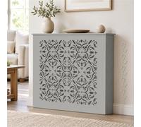 Cache Radiateur Étroit Blanc, Meuble Chauffage Décoratif | Panneau Ajouré Motif Fleur Avec Style Minimaliste Et Ventilation Naturelle Pour Maison Moderne(Gray,L90xH70xD20cm)