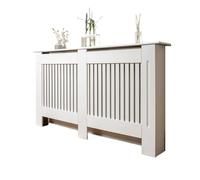 Cache-radiateur extra haut de 92 cm, étagère horizontale blanche et barrière anti-poussière pour salon et chambre à coucher, options élégantes pour décoration d'intérieur