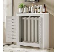 Cache-radiateur, Grille Cache Radiateur Moderne avec Grille à Persiennes, Cache-tuyaux pour un Salon Décoratif, Armoire en Bois à Double Porte(70x80x20cm/28x32x8in)