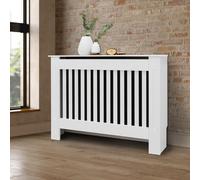 Cache-radiateur grille étagère maison campagne habillage MDF 112x19x82 cm blanc