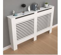 Cache-radiateur haut MDF blanc hauteur intérieure 100 cm étagère moderne à lattes horizontales habillage élégant et durable