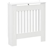 HOMCOM Cache-radiateur couverture radiateur grille d'aération verticale à lattes 78L x 19l x 81H cm en bois Blanc