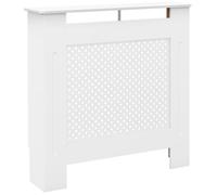 HOMCOM Cache-radiateur, couvercle de radiateur, couverture radiateur, grille ronde, en bois, 78L x 19l x 82H cm, blanc