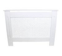 Cache Radiateur MDF Blanc - Motif Grillagé - 111,5cm x 82cm x 18,8cm