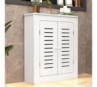 Cache-radiateur moderne avec 2 portes et grille à persiennes, couvercle chauffant élégant avec étagère pour décoration d'intérieur