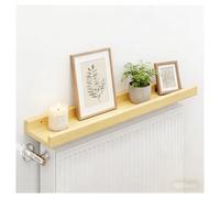 Cache-radiateur moderne avec étagères - Élégant bouclier mural pour la maison, le salon, la chambre à coucher, le couloir - Design peu encombrant - Jaune - 120 x 12 cm