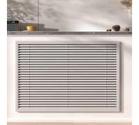 Cache-radiateur moderne avec grille à persiennes, étagère de rangement élégante pour salon, chambre à coucher et salle de bain, gris, 90 cm, design compact