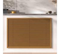 Cache-radiateur moderne avec grille à persiennes, étagère de rangement élégante pour salon, chambre à coucher et salle de bain, finition marron, design vertical de 60 cm, multifonction.