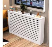 Cache Radiateur Moderne avec Grille Ajourée et Respirante Housse Décorative Robuste pour Salon, Bureau, Chambre ou Salle de Bain(100x25x80cm)