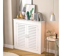 Cache-radiateur moderne en bois - Étagère décorative élégante pour salon, chambre à coucher et H, espace de rangement supplémentaire, finition blanche (60 x 70 x 20 cm)