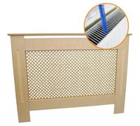 Monster Shop Cache Radiateur à Motif Grillagé en MDF Naturel Personnalisable de 111,5cm de Large x 82cm de Haut x 18,8cm de Profondeur