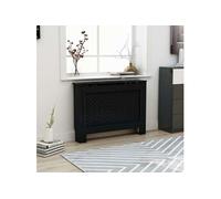 Cache-radiateur Noir - - 112x19x81 cm - MDF - Espace de rangement pour livres et ornements