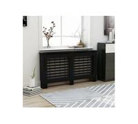Cache-radiateur Noir - - 152x19x81 cm - MDF - Espace de rangement pour livres et ornements