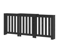 Cache-radiateur noir aspect chêne 205 x 21,5 x 83,5 cm - Matériau bois - Revêtement de radiateur élégant pour salon et chambre à coucher, durable et facile à monter