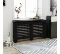 vidaXL Cache-radiateur Espace de rangement pour livres et ornements 152x19x81 cm MDF Noir