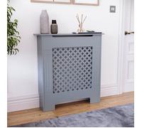 Cache-radiateur Oxford, petit format, à grille traditionnelle, en MDF, finition grise, L 78 x P 19 x H 82 cm