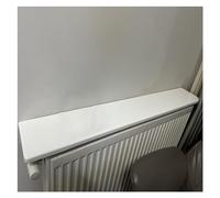 Cache-radiateur rectangulaire en bois de 80 cm de long pour la maison/salon/cuisine, support de plantes, facile à installer, couleur blanche, dimensions : 80 x 16 x 2,2 cm
