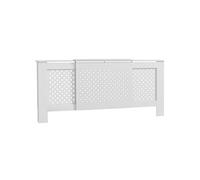 Cache-radiateur réglable Design Contemporain Longueur Extensible 136-200 x 21,5 x 91,7 cm Blanc