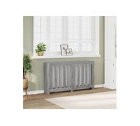 vidaXL Cache-radiateur Sonoma gris 149x20x82 cm Bois d'ingénierie, avec bouchon