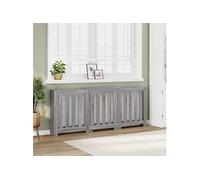 vidaXL Cache-radiateur sonoma gris 205x21,5x83,5 cm bois d'ingénierie, bouchon de radiateur, cache-radiateur haut, radiateur 852767 Gris G