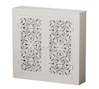 Cache-Radiateur Style Européen Sculpté Meuble Radiateur En PVC Bois 12mm Avec Portes Doubles Assemblage À Tenons Et Mortaises Multi Tailles Imperméable Pour Maison(100x70x15cm)