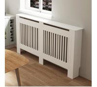 Cache-radiateur vertical MDF blanc avec étagère - hauteur intérieure 100 cm format 172 x 19 x 101 cm - Housse murale décorative