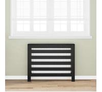 vidaXL Cache-radiateur Chêne noir 104 x 20 x 82 cm – Bois d'ingénierie, Haut de gamme
