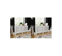 vidaXL Cache-radiateurs 2 pcs Blanc MDF 172 cm