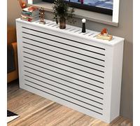 Cache-Radiateurs à Vapeur pour La Maison, Armoire Chauffante Blanche à Persiennes, Étagère Dissimulée pour Radiateur, Plinthe Décorative Protection pour Tuyaux(100x90x20cm/39x35x8in)