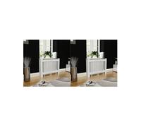 vidaXL Cache-radiateurs 2 pcs blanc MDF 112 cm