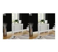 vidaXL Cache-radiateurs 2 pcs blanc MDF 112 cm