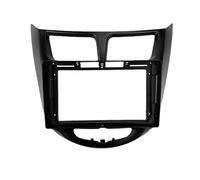 Cache Radio Cadre Façade D'autoradio 2 Din 9 Pouces DVD MP5 Kit Montage Tableau Bord en Plastique pour Hyundai pour Verna I-25 pour Solaris pour Accent 2010-2017 WEFOLCC(Black,Only Frame)