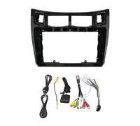 Cache Radio Kit De Garniture Façade D'autoradio 9 Pouces 2 DIN pour Toyota pour Yaris pour Vitz pour Platz 2005 2006 2007 2008 2009 2010 2011 WEFOLCC(Black UV,Frame Cord B)