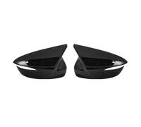 Cache Retro Compatible Avec Mazda Pour CX-5 2015 2016 Ox Horn Side RearView Mirror Cover Caps Black Carbon Pattern Look Car Rearview Mirror Cap Replacement(Black)