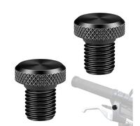Cache-Rétroviseur Moto M10x1.25 en Aluminium Usiné, Cache Vis Noir Anodisé, Bouchons de Filetage pour Guidon et Maître-Cylindre, Finition Propre et Protection Anticorrosion, Lot de 2