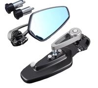 cache rétroviseur Rétroviseur de moto adapté au guidon Sur Ron Surron Light Bee SX, rétroviseur latéral rond rétro(Silver)