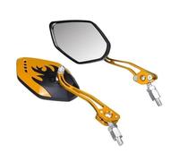 cache rétroviseur Rétroviseur moto 8 mm 10 compatible avec Honda, Suzuki, Yamaha, véhicule électrique, scooter, modification(Yellow)