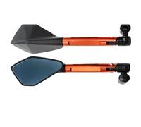 cache rétroviseur Rétroviseurs arrière de guidon moto bleus antireflets pour HONDA, YAMAHA, SUZUKI, scooter, KTM. Pièces détachées(Orange)