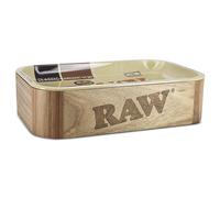 Cache Secret Box XL Raw Boîte en Bois et Plateau pour Rouler Multicolore