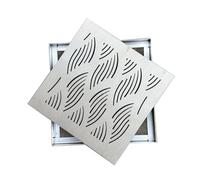 Cache Siphon Carrés D'extérieur, Caniveau Exterieur, Système de Caniveau Carré, en Acier Inoxydable 304, Convient aux Jardins, Terrasses, Patios et Piscines(20x20x2cm/8x8x0.8in)