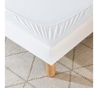Cache-sommier 110x190 Blanc - 100% Coton Jersey Extensible - Doux, Résistant, Facile à Installer - Oeko-TEX - pour sommier de 15 à 30 cm