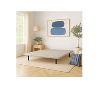 Cache-sommier 140x190 beige jersey pour cadre à lattes