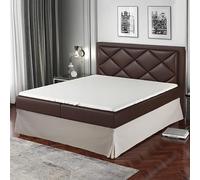 Cache-Sommier 150x190 Beige - 4 Jupes de 30 cm pour Lit 150 x 190 avec Sommier - Couvre Sommier 150x190 Fabriqué en Europe - Protège Sommier 150 x 190 - Housse Sommier 150x190 - Dessus de Sommier